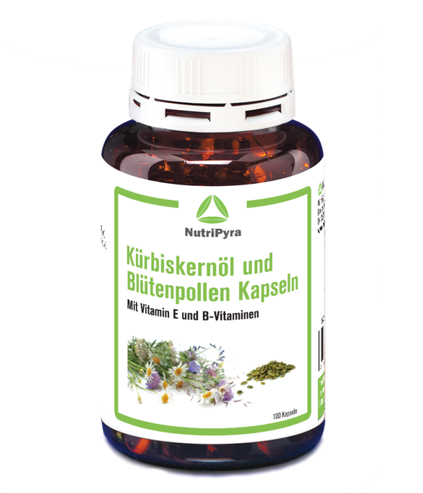 Kürbiskernöl und Blütenpollen Kapseln